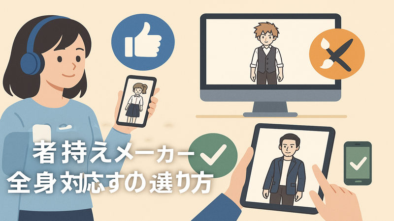 3.目的別・用途別着せ替えメーカー全身の選び方